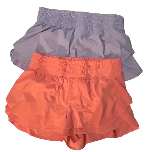 Calia Pants - Calia Women’s 3” Step Up Woven High Rise Petal Hem Shorts Lavender & Coral XXL
